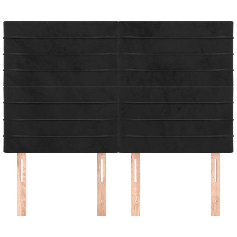 Casa si Gradina - Mobilier - Paturi si accesorii - Accesorii paturi - Tablii de pat, 4 buc, negru, 72x5x78/88 cm, catifea - Infinity.ro