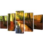 Casa si Gradina - Decoratiuni - Tablouri - Set tablouri de perete cu imprimeu padure, 200 x 100 cm - Infinity.ro
