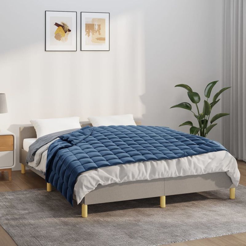 Casa si Gradina - Textile si covoare - Pături și cuverturi - Pături - Patura anti-stres, albastru, 122x183 cm, 9 kg, material textil - Infinity.ro
