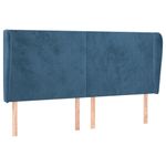 Casa si Gradina - Mobilier - Paturi si accesorii - Accesorii paturi - Tablie pat cu urechi albastru inchis 203x23x118/128 cm catifea - Infinity.ro