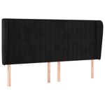 Casa si Gradina - Mobilier - Paturi si accesorii - Accesorii paturi - Tablie de pat cu aripioare, negru, 183x23x118/128 cm, catifea - Infinity.ro