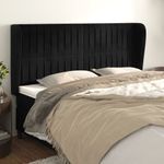 Casa si Gradina - Mobilier - Paturi si accesorii - Accesorii paturi - Tablie de pat cu aripioare, negru, 183x23x118/128 cm, catifea - Infinity.ro