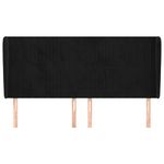 Casa si Gradina - Mobilier - Paturi si accesorii - Accesorii paturi - Tablie de pat cu aripioare, negru, 183x23x118/128 cm, catifea - Infinity.ro