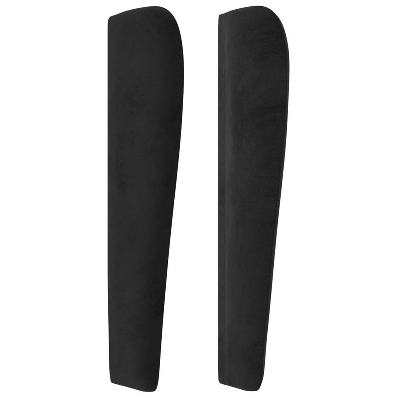 Casa si Gradina - Mobilier - Paturi si accesorii - Accesorii paturi - Tablie de pat cu aripioare, negru, 183x23x118/128 cm, catifea - Infinity.ro