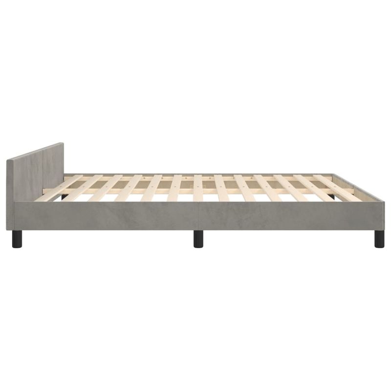 Casa si Gradina - Mobilier - Paturi si accesorii - Paturi - Cadru de pat cu tablie, gri deschis, 180x200 cm, catifea - Infinity.ro