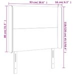 Casa si Gradina - Mobilier - Paturi si accesorii - Accesorii paturi - Tablie de pat cu LED, alb, 93x16x118/128 cm, piele ecologica - Infinity.ro