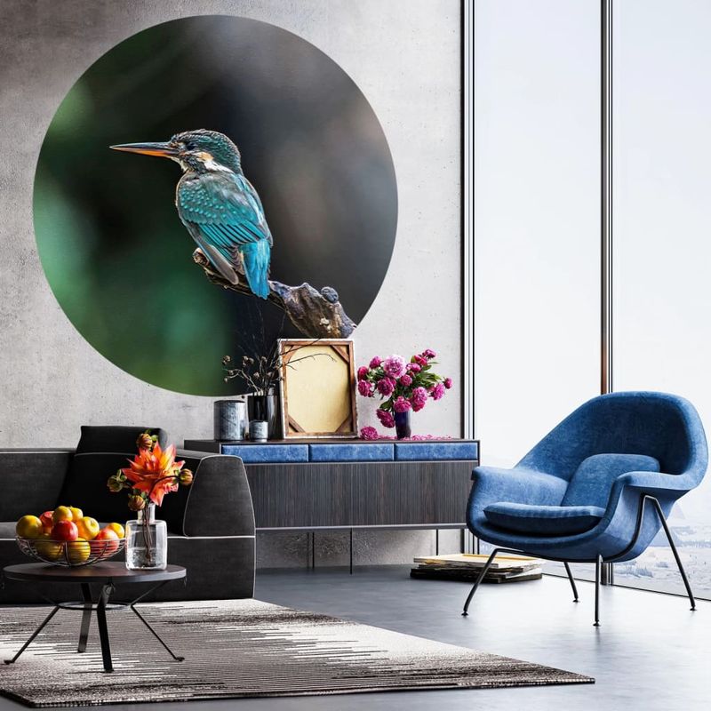 Casa si Gradina - Decoratiuni - Tapet - WallArt Tapet in forma de cerc Skyline with Junk Boat, 142,5 cm - Infinity.ro