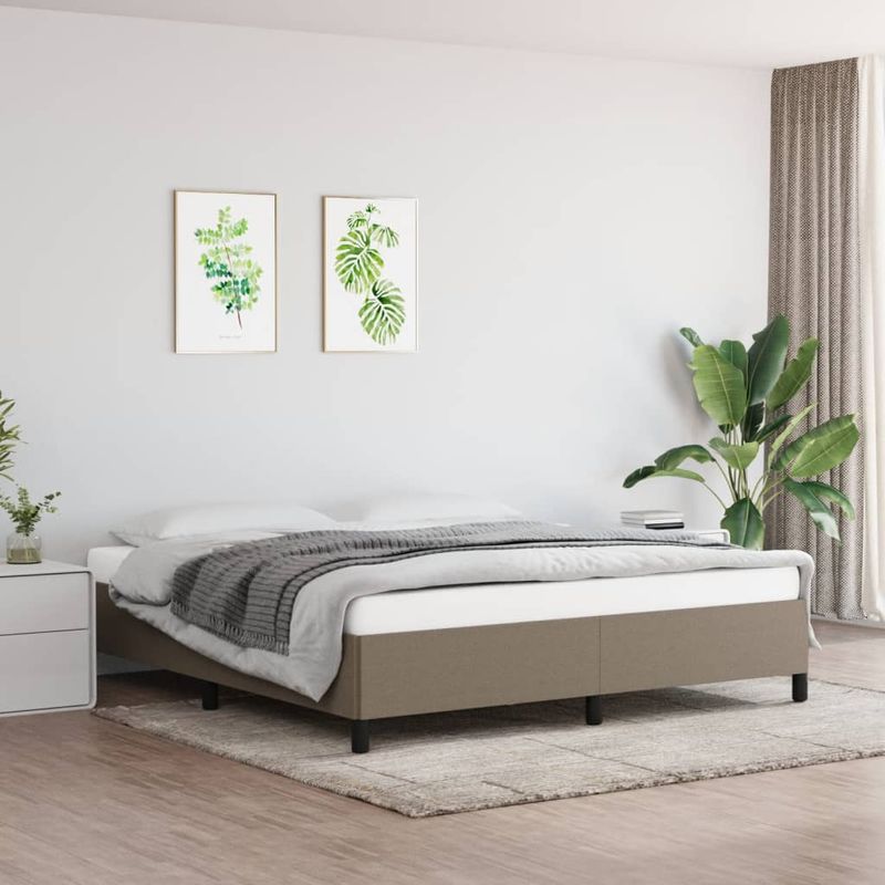 Casa si Gradina - Mobilier - Paturi si accesorii - Paturi - Cadru de pat, gri taupe, 160 x 200 cm, material textil - Infinity.ro