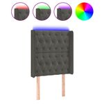 Casa si Gradina - Mobilier - Paturi si accesorii - Accesorii paturi - Tablie de pat cu LED, gri inchis, 83x16x118/128 cm, catifea - Infinity.ro