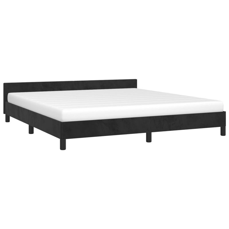 Casa si Gradina - Mobilier - Paturi si accesorii - Paturi - Cadru de pat cu tablie, negru, 160x200 cm, catifea - Infinity.ro