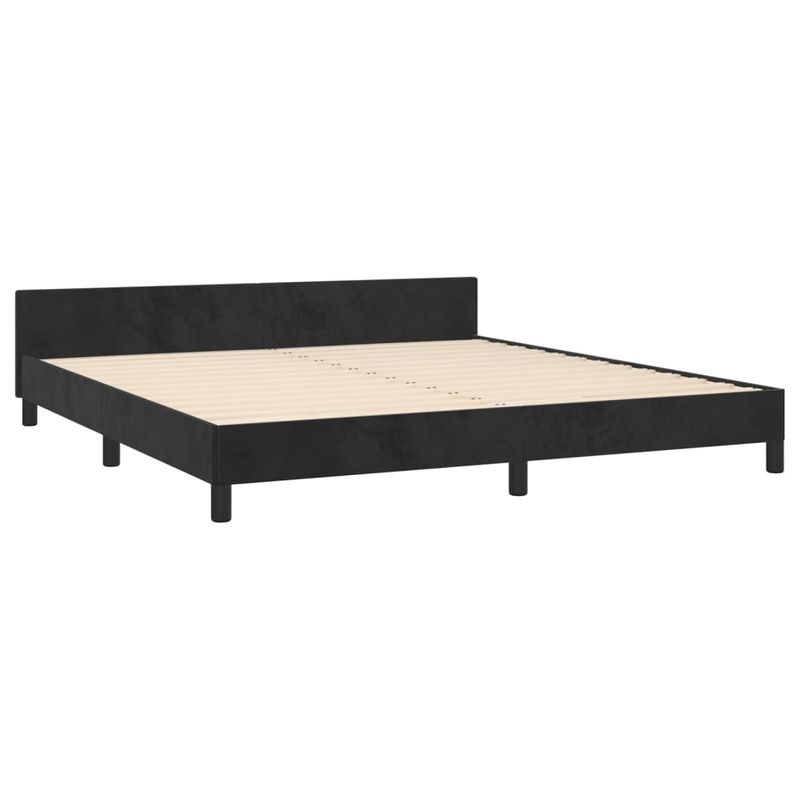 Casa si Gradina - Mobilier - Paturi si accesorii - Paturi - Cadru de pat cu tablie, negru, 160x200 cm, catifea - Infinity.ro