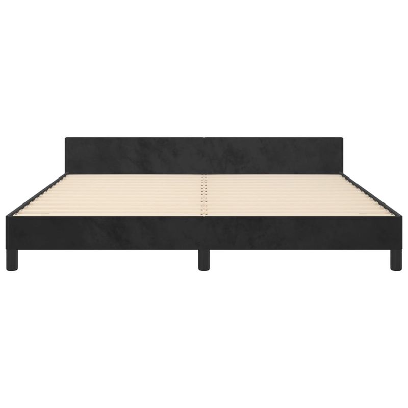 Casa si Gradina - Mobilier - Paturi si accesorii - Paturi - Cadru de pat cu tablie, negru, 160x200 cm, catifea - Infinity.ro