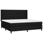 Casa si Gradina - Mobilier - Paturi si accesorii - Paturi - Pat box spring cu saltea, negru, 200x200 cm, textil - Infinity.ro
