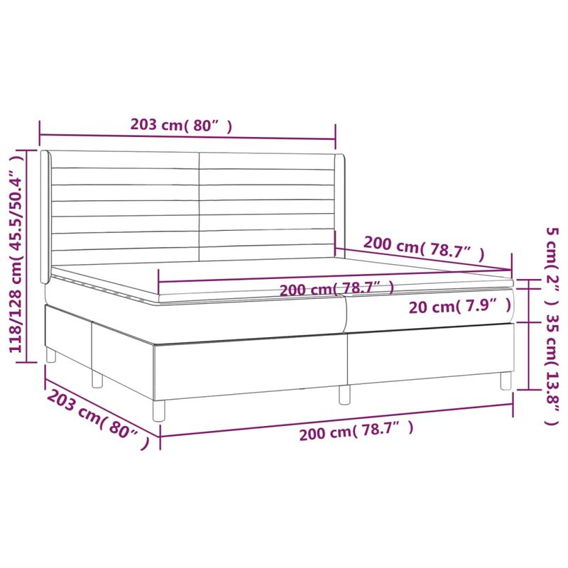 Casa si Gradina - Mobilier - Paturi si accesorii - Paturi - Pat box spring cu saltea, negru, 200x200 cm, textil - Infinity.ro