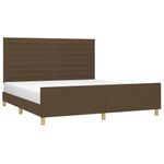 Casa si Gradina - Mobilier - Paturi si accesorii - Paturi - Cadru de pat cu tablie, maro inchis, 160x200 cm, textil - Infinity.ro
