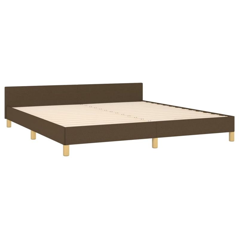 Casa si Gradina - Mobilier - Paturi si accesorii - Paturi - Cadru de pat cu tablie, maro inchis, 160x200 cm, textil - Infinity.ro