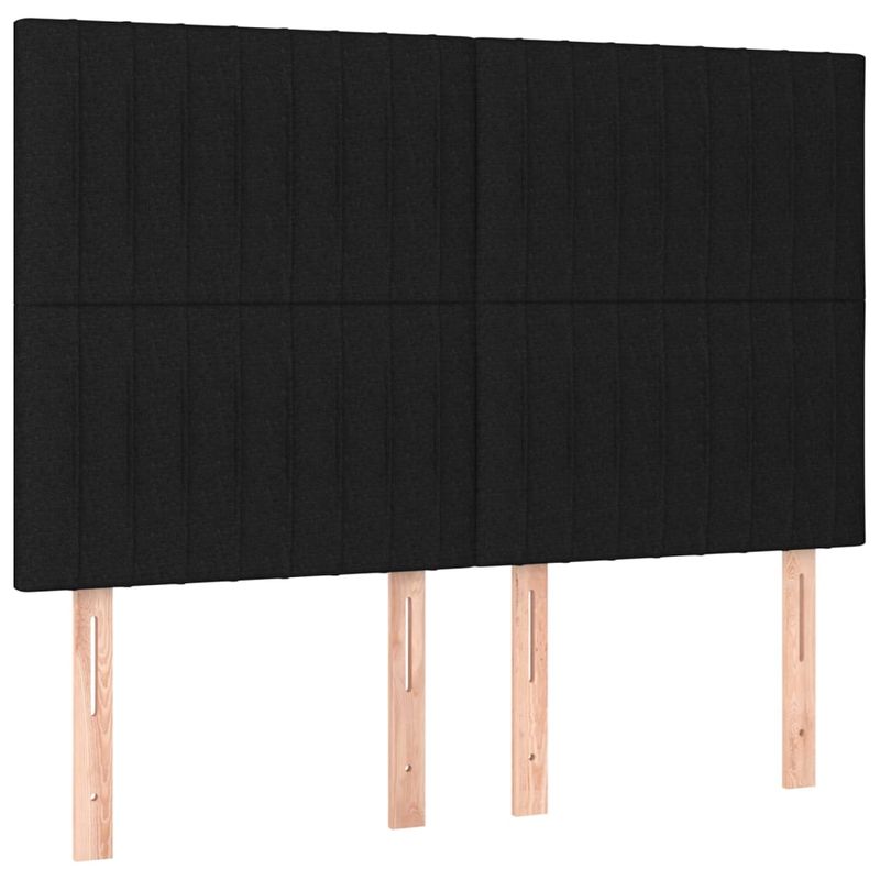 Casa si Gradina - Mobilier - Paturi si accesorii - Paturi - Pat box spring cu saltea, negru, 140x190 cm, textil - Infinity.ro