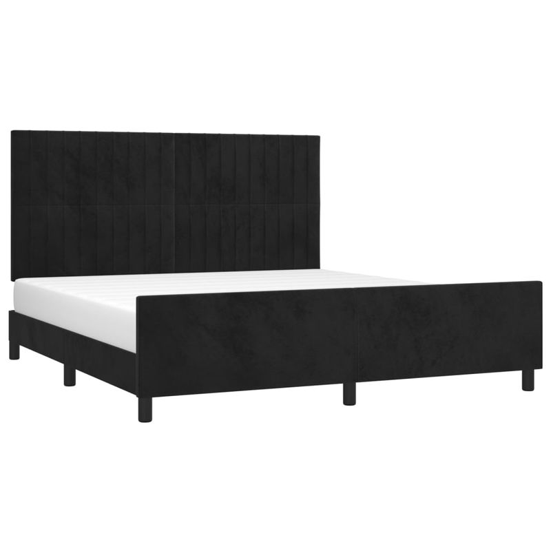 Casa si Gradina - Mobilier - Paturi si accesorii - Paturi - Cadru de pat cu tablie, negru, 180x200 cm, catifea - Infinity.ro