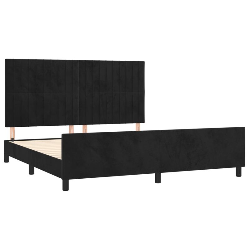 Casa si Gradina - Mobilier - Paturi si accesorii - Paturi - Cadru de pat cu tablie, negru, 180x200 cm, catifea - Infinity.ro
