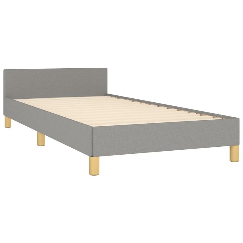Casa si Gradina - Mobilier - Paturi si accesorii - Paturi - Cadru de pat cu tablie, gri deschis, 90x190 cm, textil - Infinity.ro