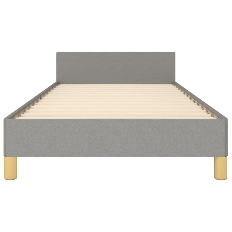 Casa si Gradina - Mobilier - Paturi si accesorii - Paturi - Cadru de pat cu tablie, gri deschis, 90x190 cm, textil - Infinity.ro