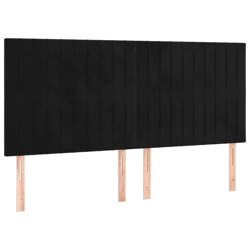 Casa si Gradina - Mobilier - Paturi si accesorii - Paturi - Cadru de pat cu tablie, negru, 180x200 cm, catifea - Infinity.ro