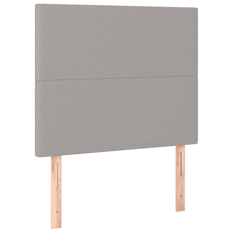 Casa si Gradina - Mobilier - Paturi si accesorii - Paturi - Cadru de pat cu tablie, gri deschis, 90x190 cm, textil - Infinity.ro