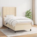 Casa si Gradina - Mobilier - Paturi si accesorii - Paturi - Pat box spring cu saltea, crem, 80x200 cm, textil - Infinity.ro