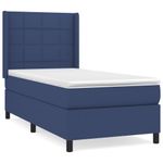 Casa si Gradina - Mobilier - Paturi si accesorii - Paturi - Pat box spring cu saltea, albastru, 90x190 cm, textil - Infinity.ro