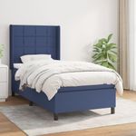 Casa si Gradina - Mobilier - Paturi si accesorii - Paturi - Pat box spring cu saltea, albastru, 90x190 cm, textil - Infinity.ro