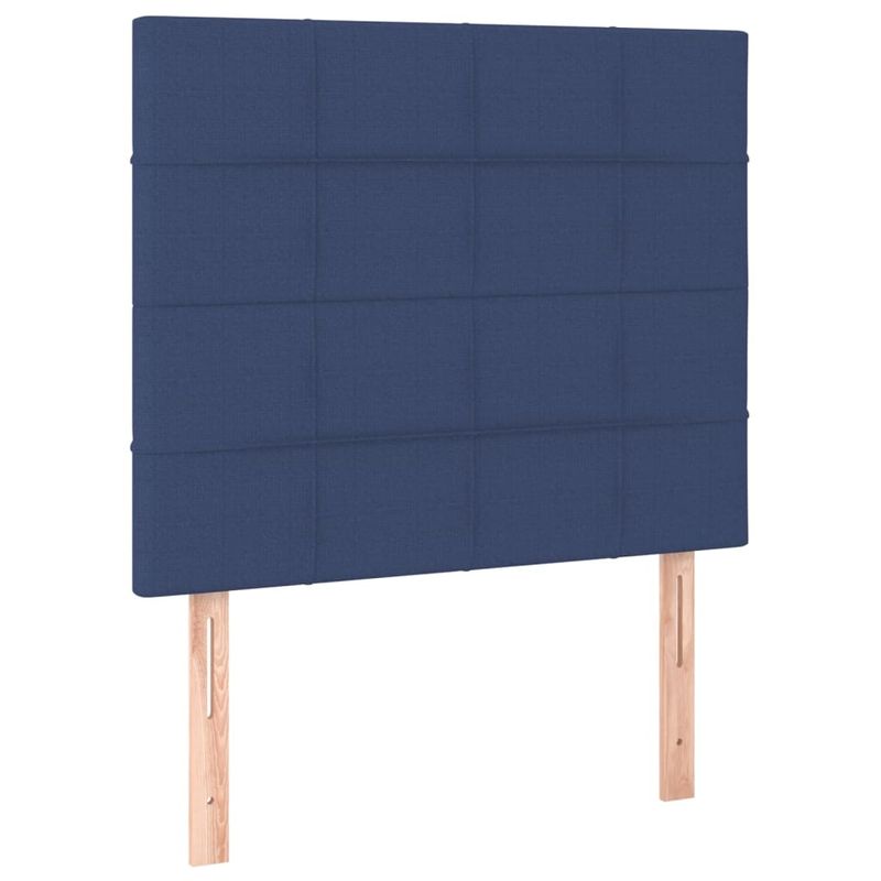 Casa si Gradina - Mobilier - Paturi si accesorii - Paturi - Pat box spring cu saltea, albastru, 90x190 cm, textil - Infinity.ro