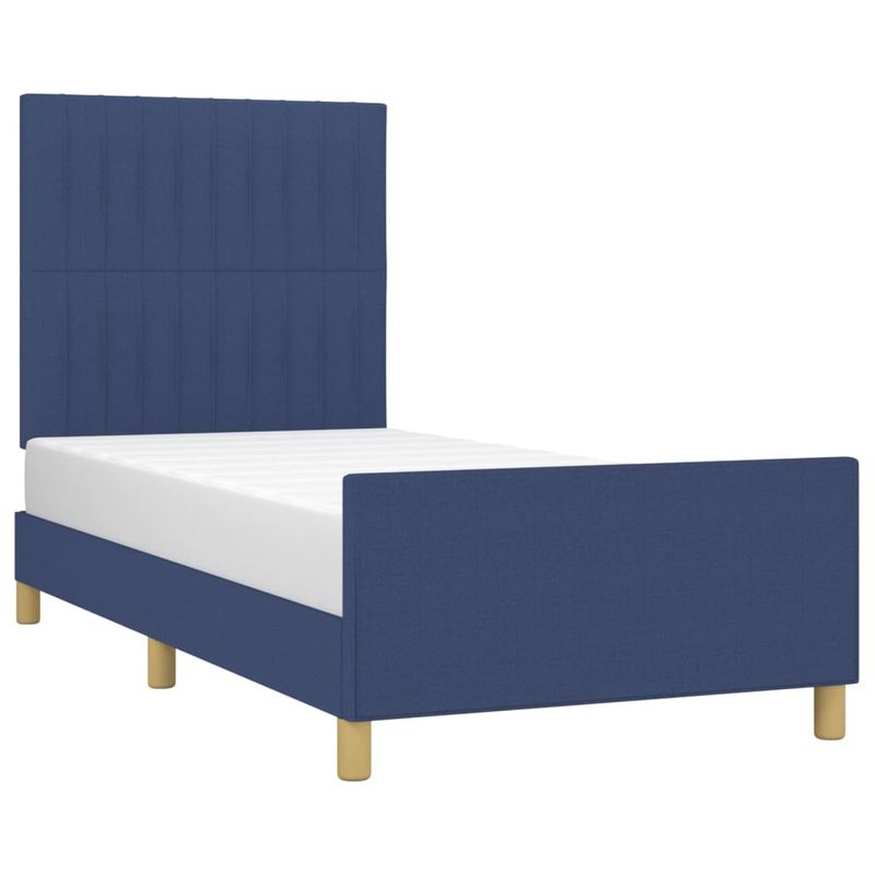 Casa si Gradina - Mobilier - Paturi si accesorii - Paturi - Cadru de pat cu tablie, albastru, 80x200 cm, textil - Infinity.ro