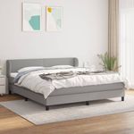 Casa si Gradina - Mobilier - Paturi si accesorii - Paturi - Pat continental, gri deschis, 180x200 cm, material textil - Infinity.ro