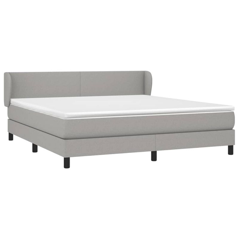 Casa si Gradina - Mobilier - Paturi si accesorii - Paturi - Pat continental, gri deschis, 180x200 cm, material textil - Infinity.ro