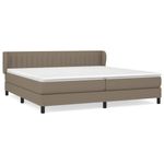 Casa si Gradina - Mobilier - Paturi si accesorii - Paturi - Pat box spring cu saltea, gri taupe, 200x200 cm, textil - Infinity.ro
