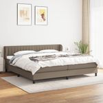 Casa si Gradina - Mobilier - Paturi si accesorii - Paturi - Pat box spring cu saltea, gri taupe, 200x200 cm, textil - Infinity.ro