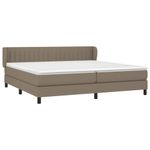 Casa si Gradina - Mobilier - Paturi si accesorii - Paturi - Pat box spring cu saltea, gri taupe, 200x200 cm, textil - Infinity.ro