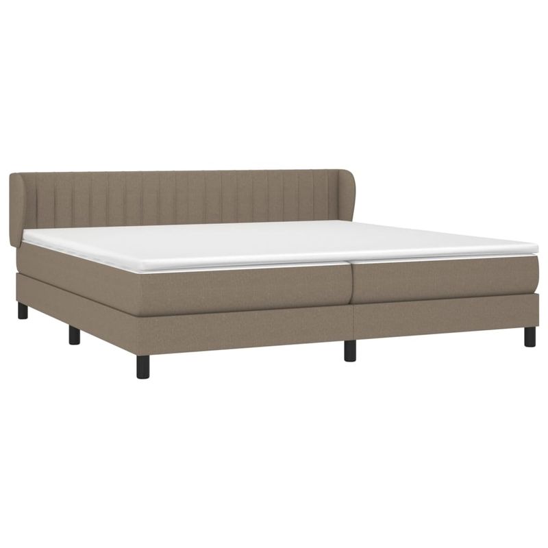 Casa si Gradina - Mobilier - Paturi si accesorii - Paturi - Pat box spring cu saltea, gri taupe, 200x200 cm, textil - Infinity.ro
