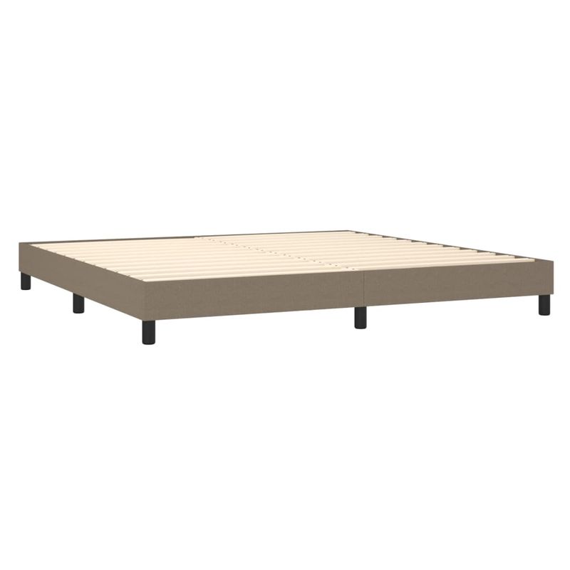 Casa si Gradina - Mobilier - Paturi si accesorii - Paturi - Pat box spring cu saltea, gri taupe, 200x200 cm, textil - Infinity.ro