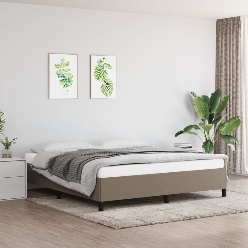 Casa si Gradina - Mobilier - Paturi si accesorii - Paturi - Cadru de pat, gri taupe, 180 x 200 cm, material textil - Infinity.ro