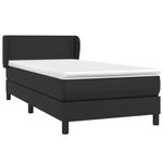 Casa si Gradina - Mobilier - Paturi si accesorii - Paturi - Pat box spring cu saltea, negru, 90x200 cm, piele ecologica - Infinity.ro