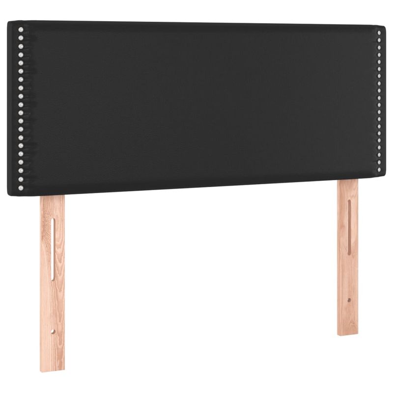 Casa si Gradina - Mobilier - Paturi si accesorii - Paturi - Pat box spring cu saltea, negru, 90x200 cm, piele ecologica - Infinity.ro