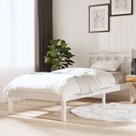 Casa si Gradina - Mobilier - Paturi si accesorii - Paturi - Cadru de pat single, alb, 90x190 cm, lemn masiv - Infinity.ro