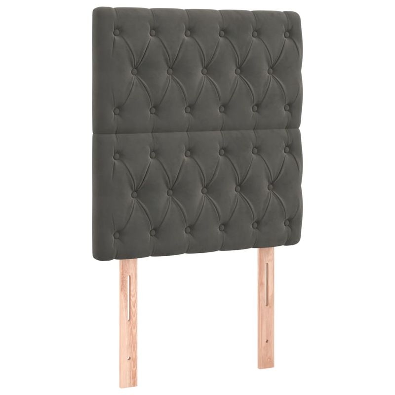 Casa si Gradina - Mobilier - Paturi si accesorii - Paturi - Pat continental cu saltea si LED, gri inchis, 80x200 cm catifea - Infinity.ro
