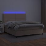 Casa si Gradina - Mobilier - Paturi si accesorii - Paturi - Pat cu arcuri, cu saltea si LED cappuccino 180x200 cm piele eco - Infinity.ro