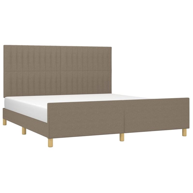 Casa si Gradina - Mobilier - Paturi si accesorii - Paturi - Cadru de pat cu tablie, gri taupe, 160x200 cm, textil - Infinity.ro