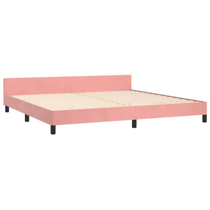 Casa si Gradina - Mobilier - Paturi si accesorii - Paturi - Cadru de pat cu tablie, roz, 200x200 cm, catifea - Infinity.ro