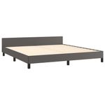 Casa si Gradina - Mobilier - Paturi si accesorii - Paturi - Cadru de pat cu tablie, gri, 180x200 cm, piele ecologica - Infinity.ro
