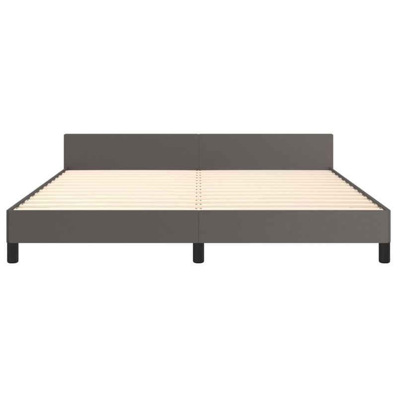 Casa si Gradina - Mobilier - Paturi si accesorii - Paturi - Cadru de pat cu tablie, gri, 180x200 cm, piele ecologica - Infinity.ro