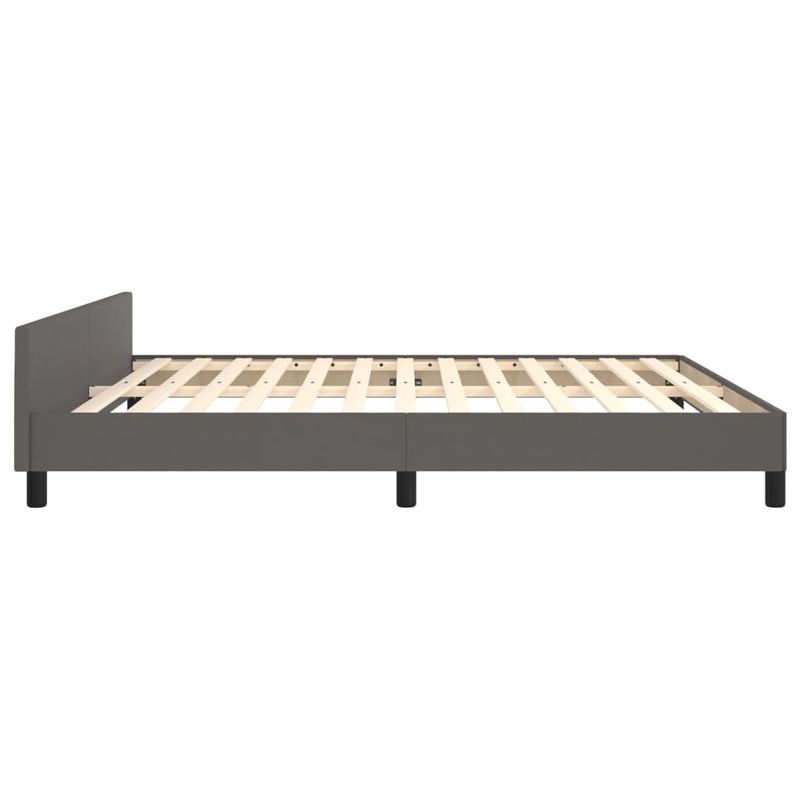 Casa si Gradina - Mobilier - Paturi si accesorii - Paturi - Cadru de pat cu tablie, gri, 180x200 cm, piele ecologica - Infinity.ro